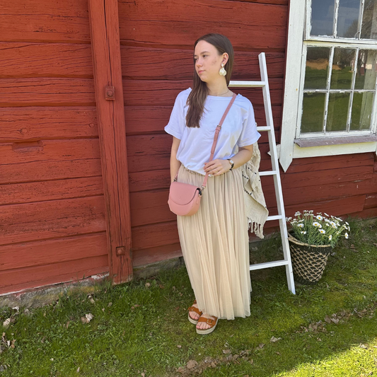 Handväska, Round scatchel, Rosa