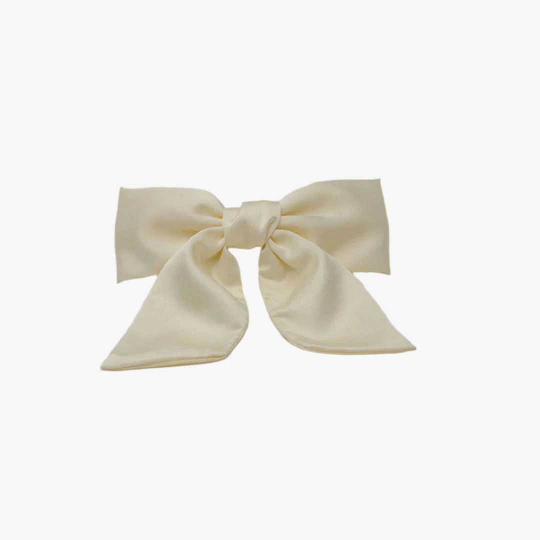 Hårspänne Rosett satin, Offwhite