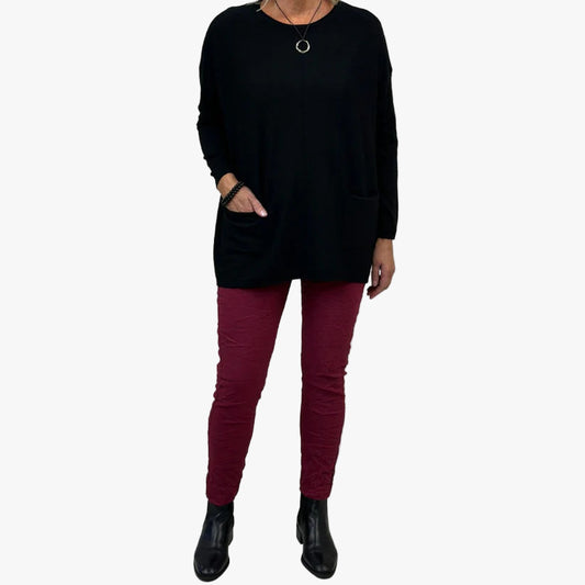 Stretchbyxa Signe, Vinröd