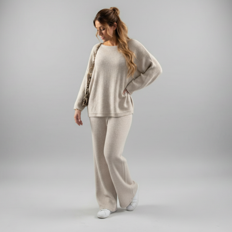 Knitted set, Beige
