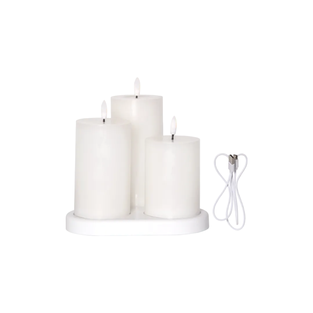 Batteriljus 3-pack charge