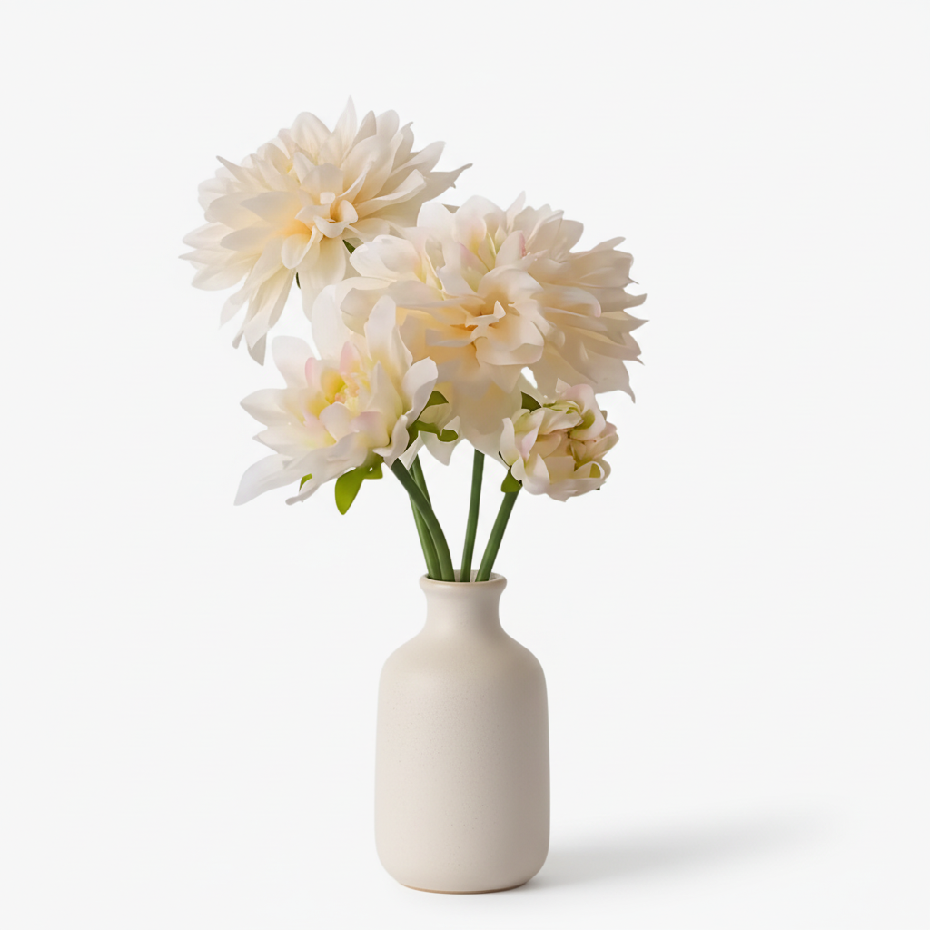 Dahlia bunch 28cm, cream/white