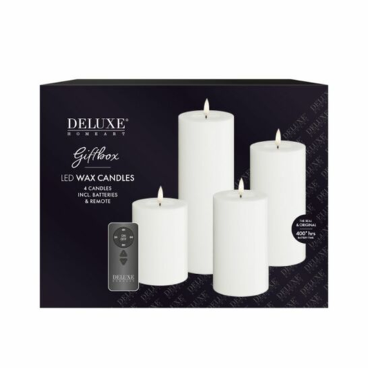 LED Blockljus 4-pack + FjÀrrkontroll VIt