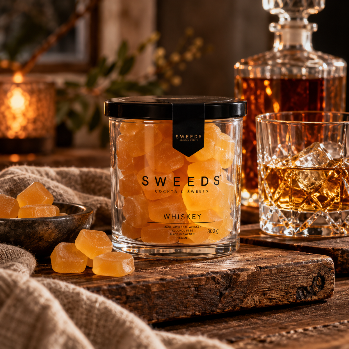 Lyxigt Vingummi - Whiskey, 300g