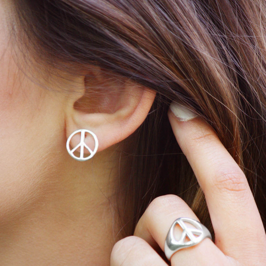 Peace örhängen silver
