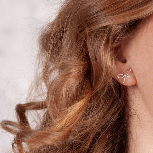 Silverrosett örhängen