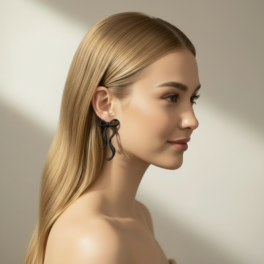 Örhängen Fancy Black Bow