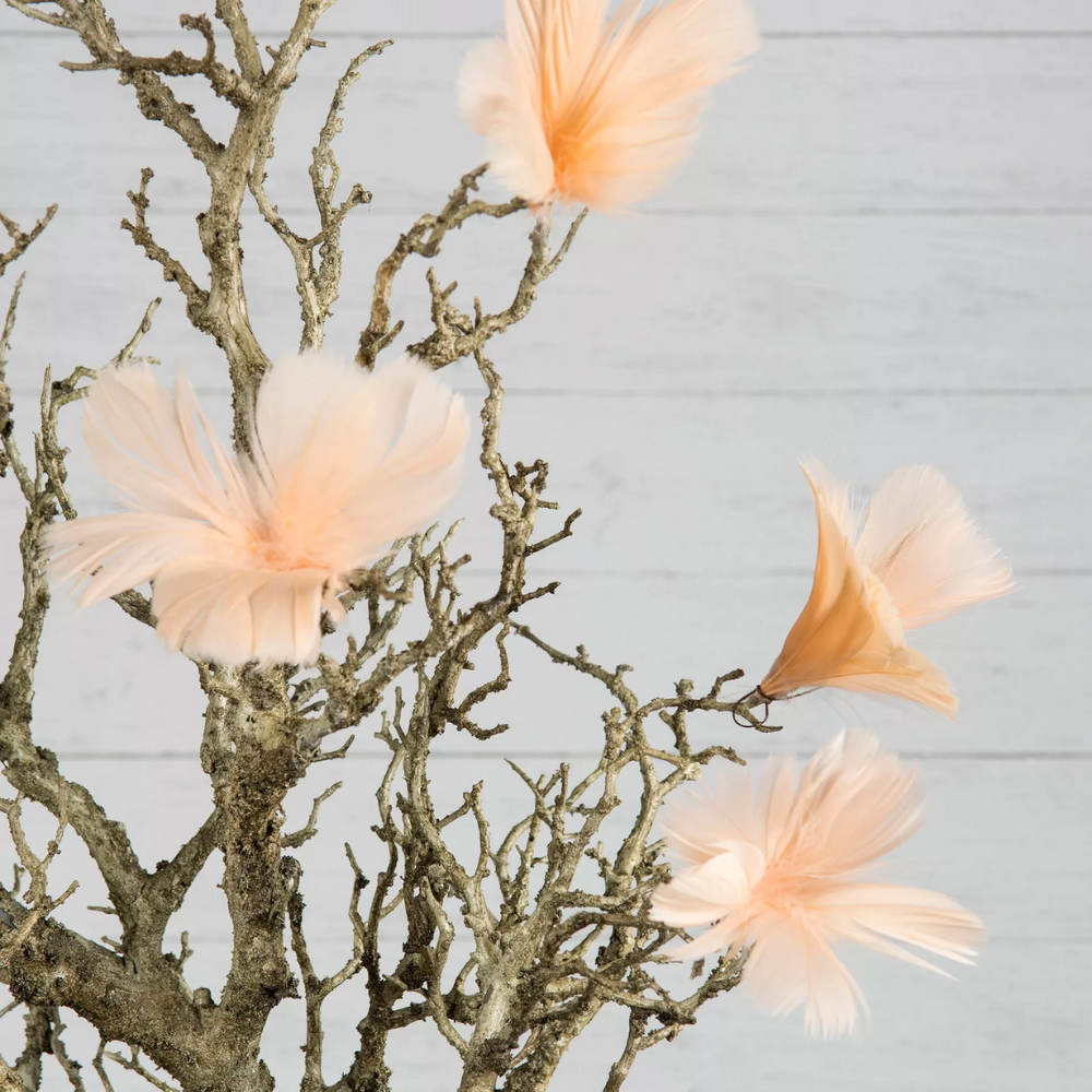 Fjäder/Tråd Blom 12-pack, Aprikos