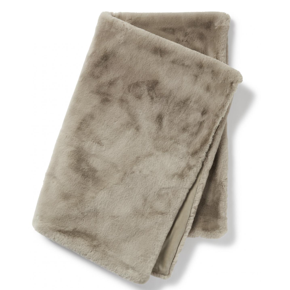 Pläd Fuskpäls Fluffy, Taupe