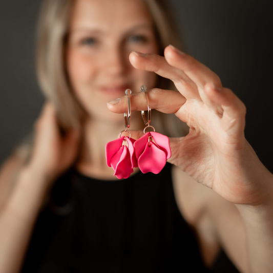 Örhängen Midnight drops, Strong Pink