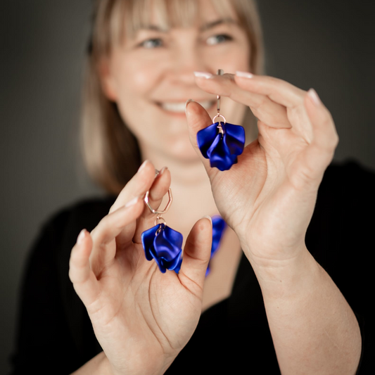 Örhängen Midnight drops, Metallic Blue