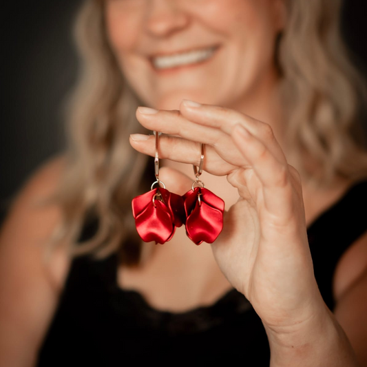 Örhängen Midnight drops, Metallic Red