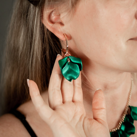 Øreringe Midnight Drops, Metallic Green