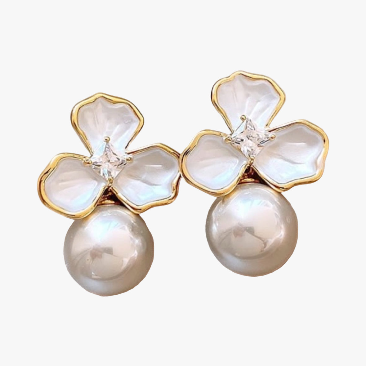 Örhängen flower pearl