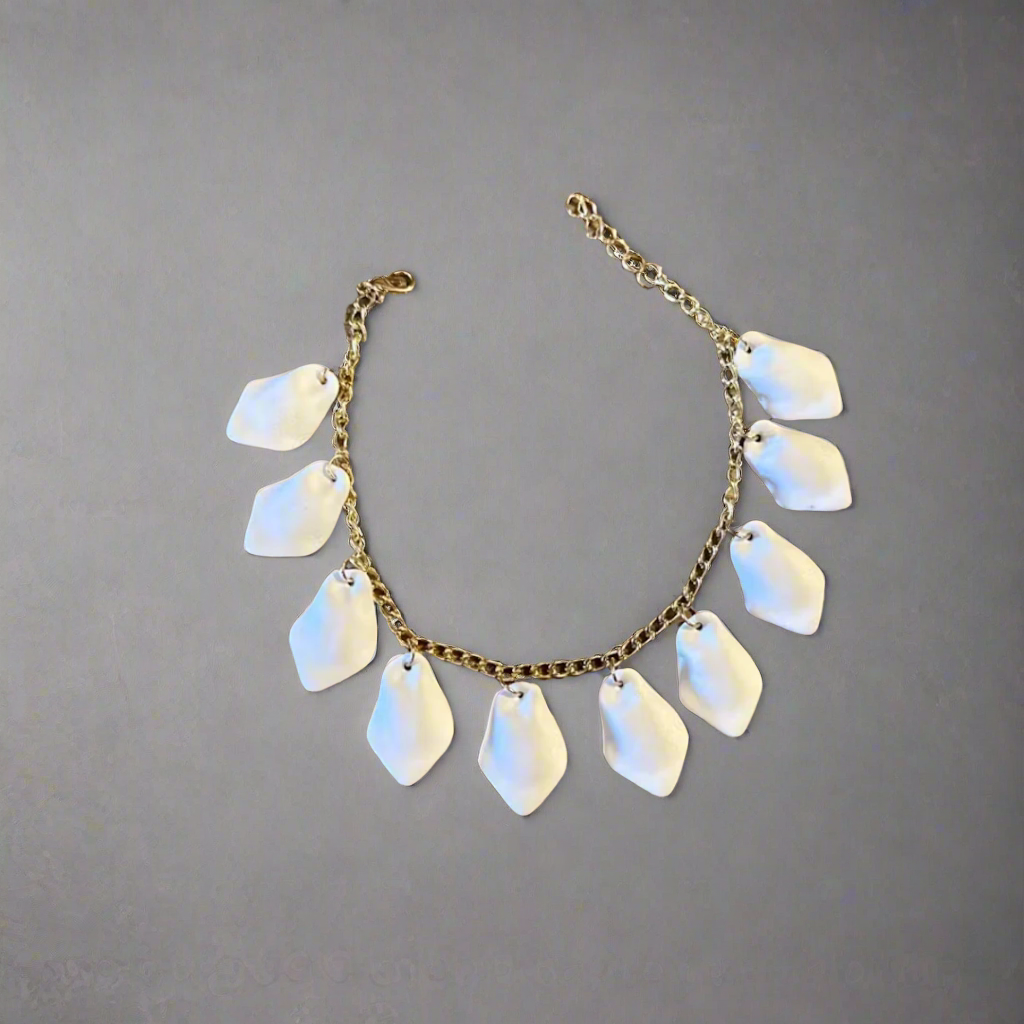 Armband leaf vit