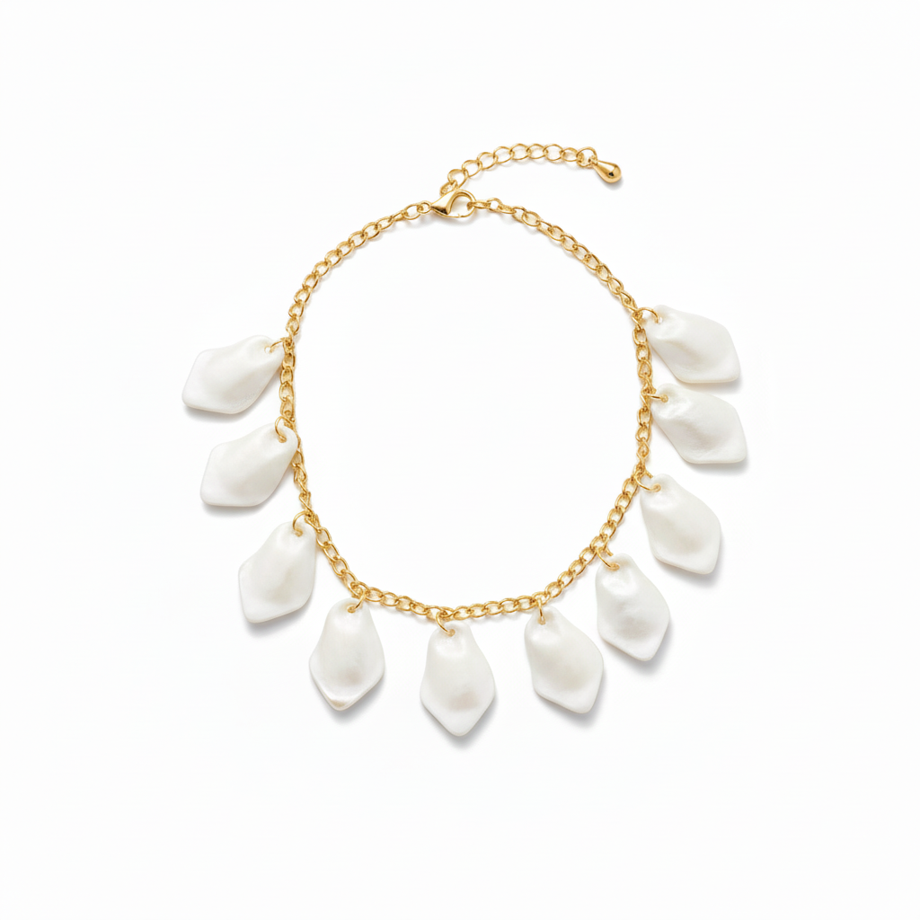 Armband leaf vit