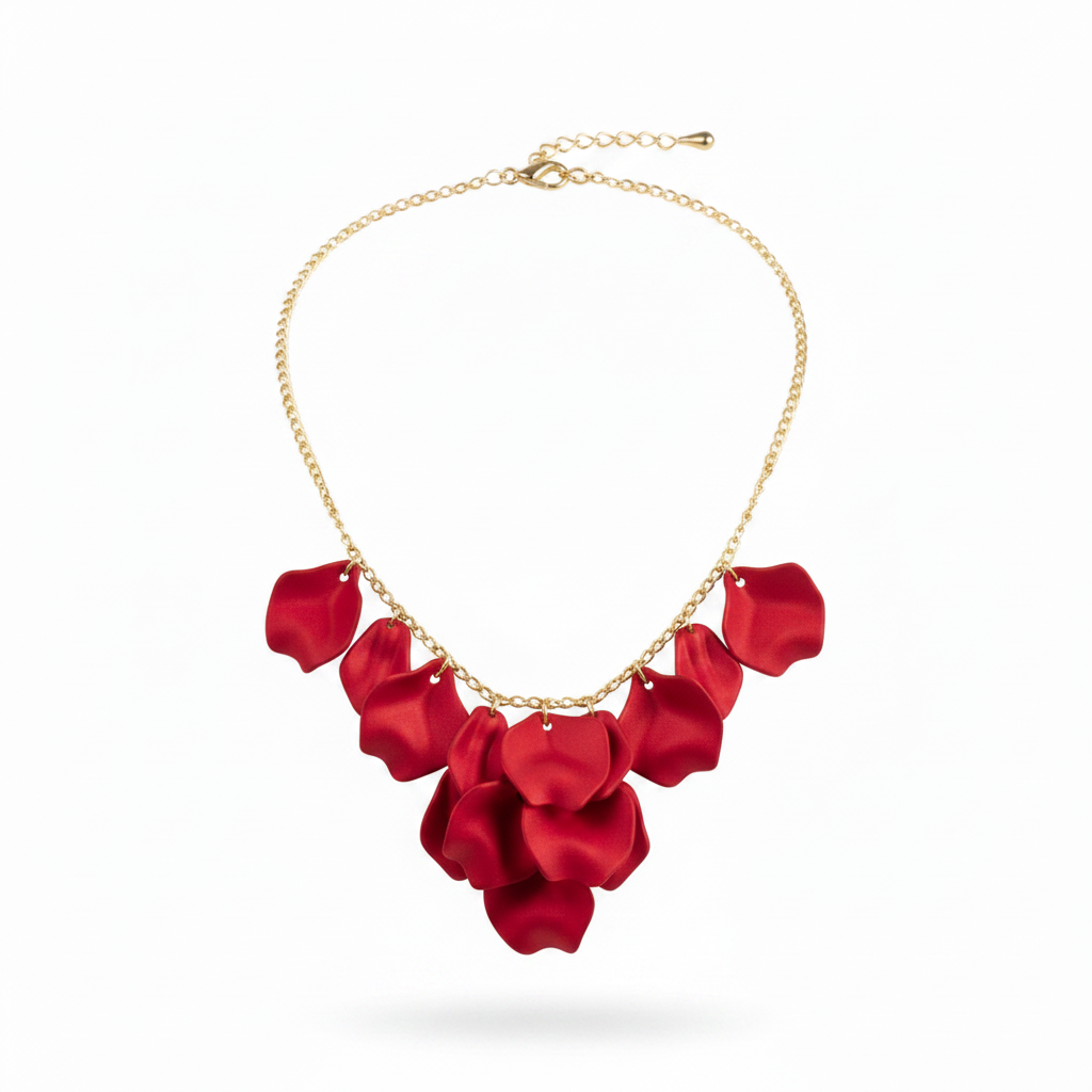 Midnight drops halsband metallic rød