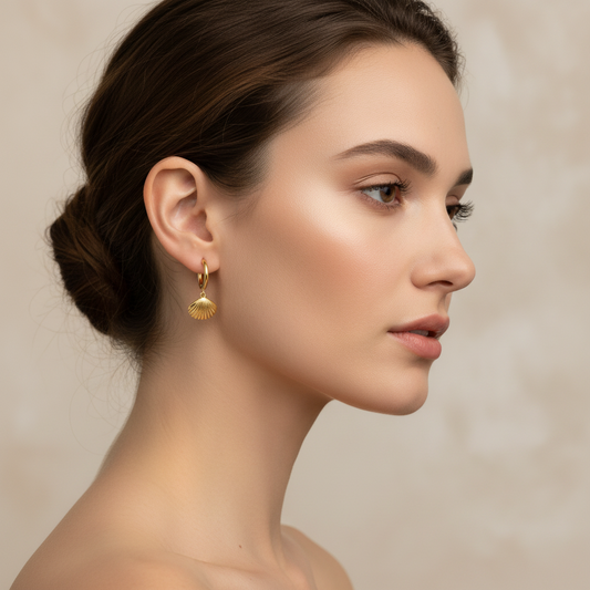 Earrings Golden Shell