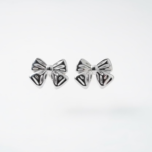 Örhängen Bow Charm, Silver