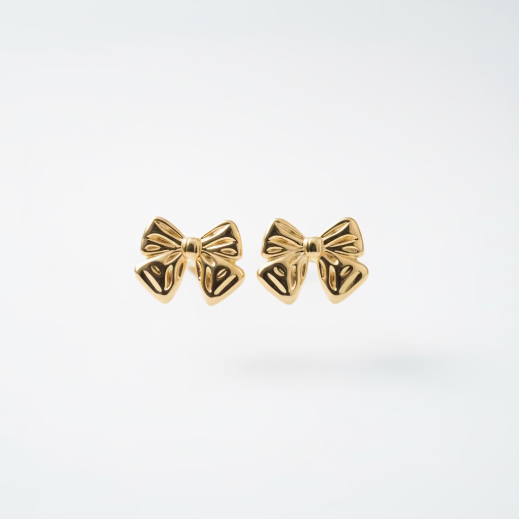 Örhängen Bow Charm, Guld