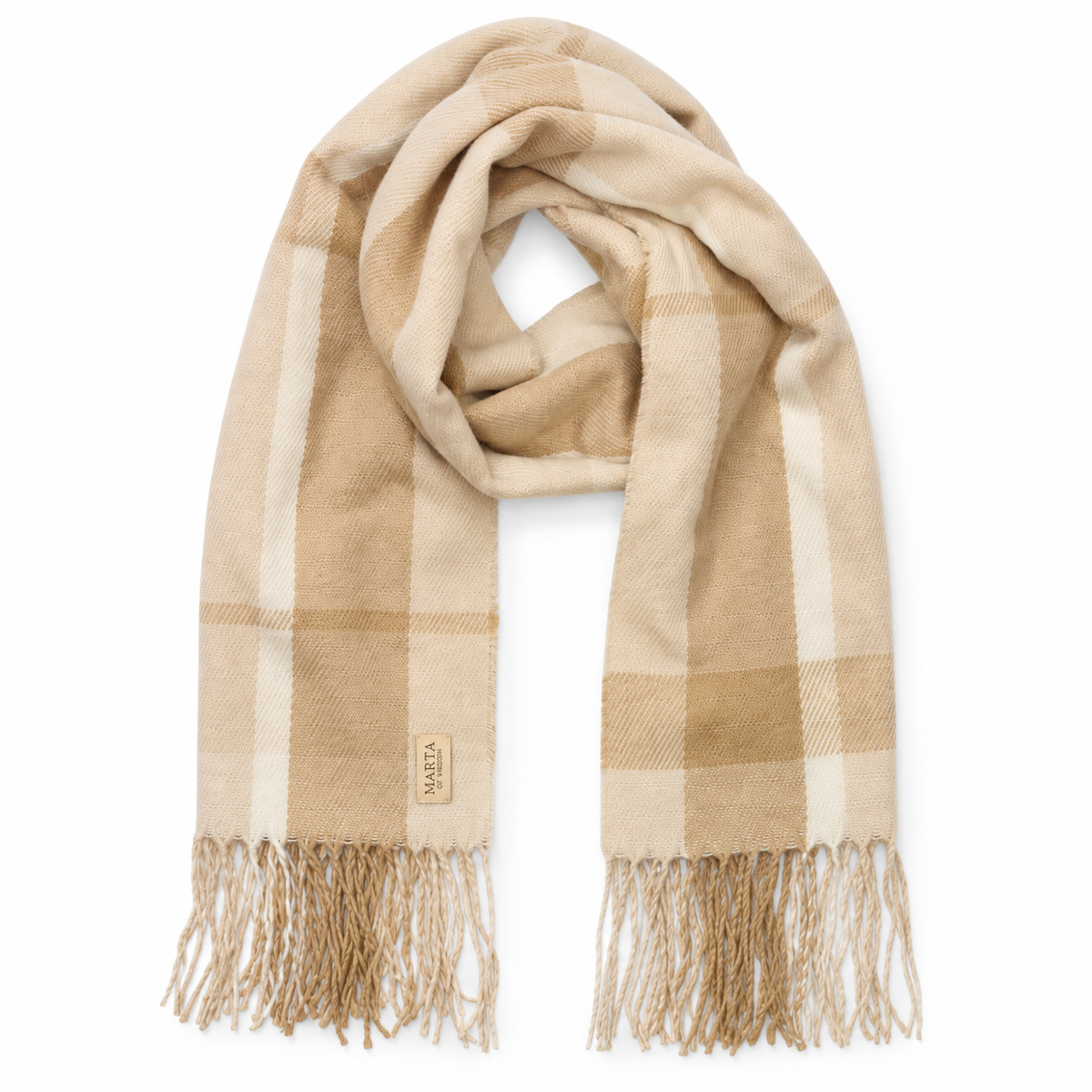 Scarf, Beige Plaid