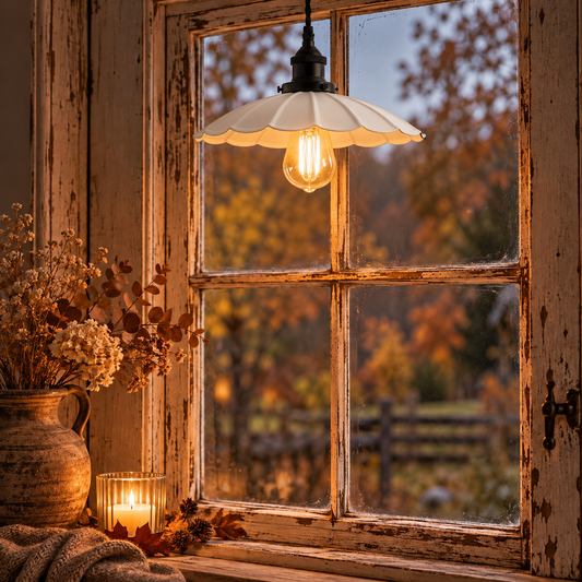 Vindueslampe Skogsstjärna 25 cm, Hvid