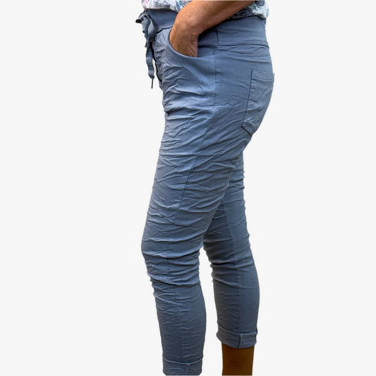 Stretchbyxa Signe, Jeansblå