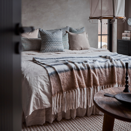 Filt Frasse, Beige/Svart/Vit