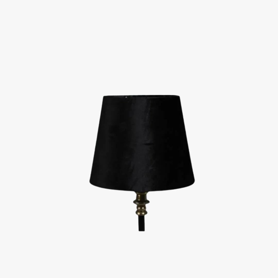 Lampskärm sammet 13cm, Svart