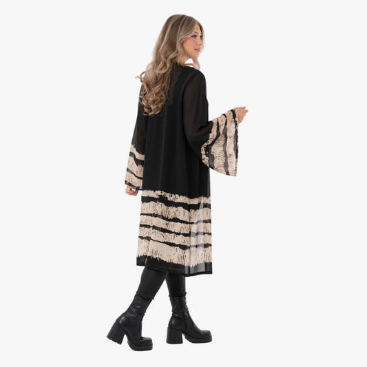 Danielle Kaftan Jacket, Black/Taupe