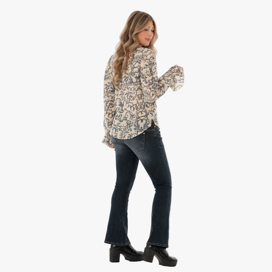 Blus Antoinette, Sand/Midnight Blue