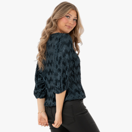 Bluse Jewel, Velvet Blue