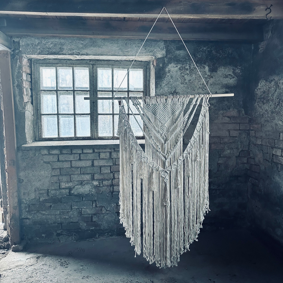 Björksjö, stor Makramé 140x120cm