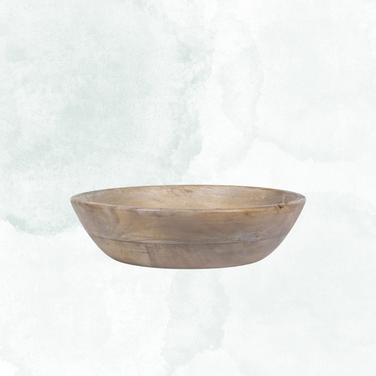 Skål låg, antik trä