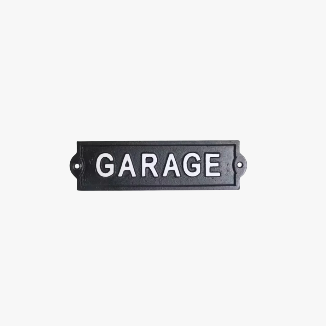 Gjutjärn skylt, Garage
