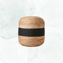 Sittpuff Juni, Svart/Natur