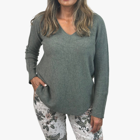 Finstickad tröja Hella, Army