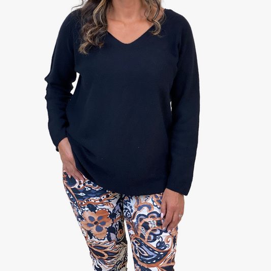 Finstickad tröja Hella, Svart