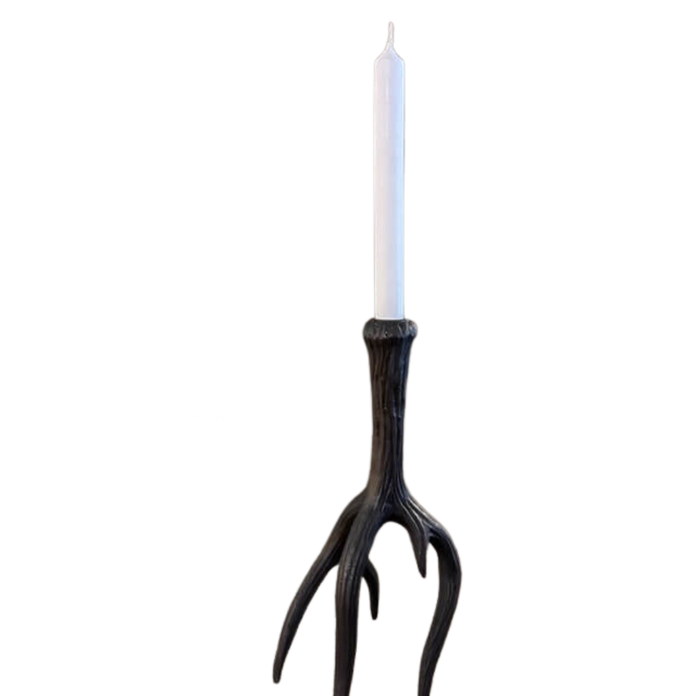 Ljusstake renhorn stor 1- pack, Svart