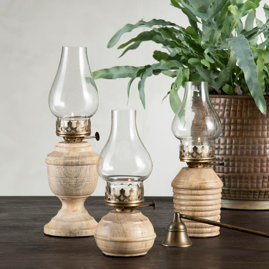 Värmeljushållare Ava trä antik