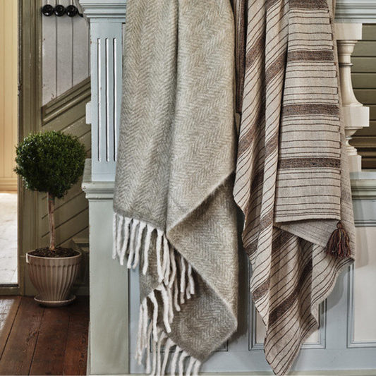 Pläd Tora, Beige/Brun