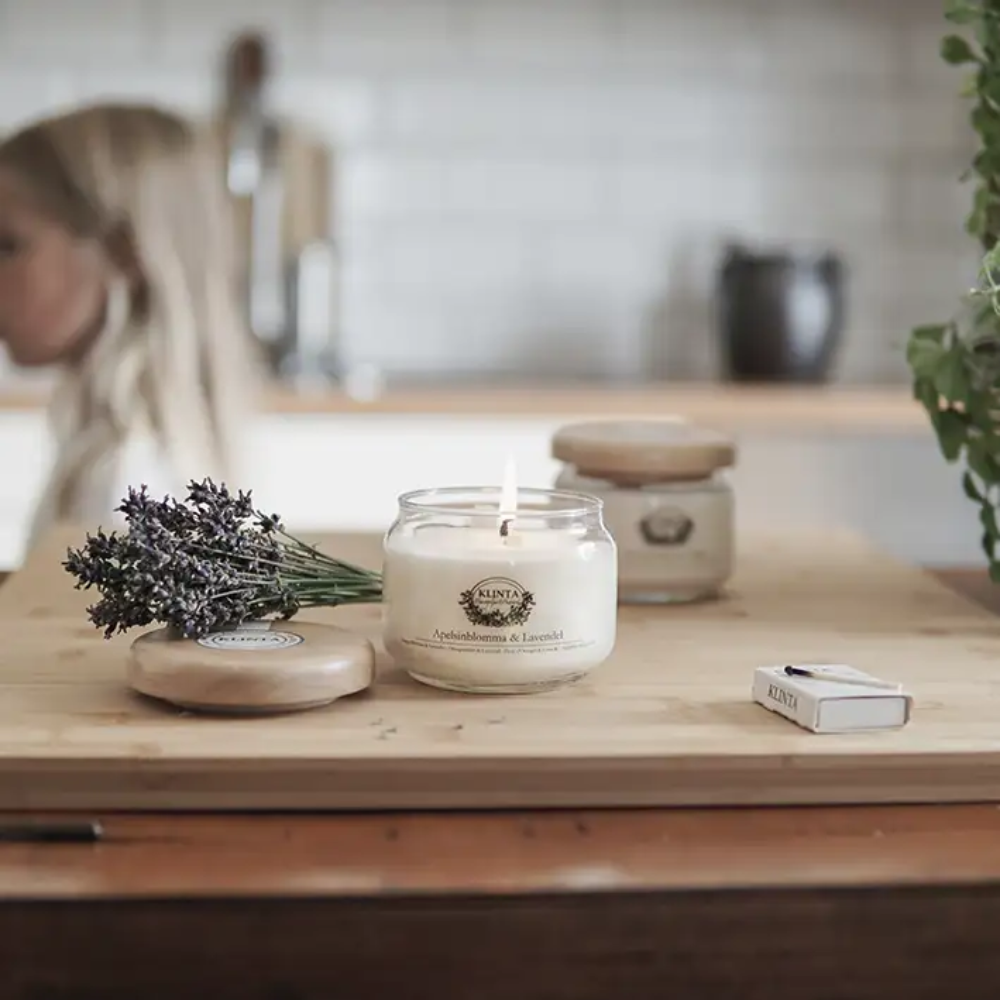 Stort doft/massageljus, Apelsinblomma & Lavendel