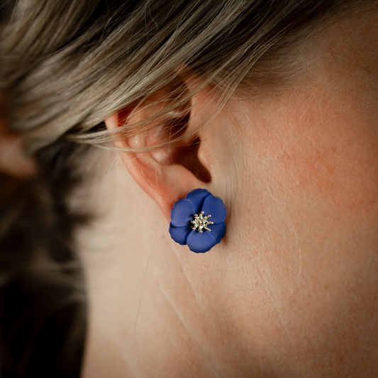 Örhängen Delicate Dahlias, Blå