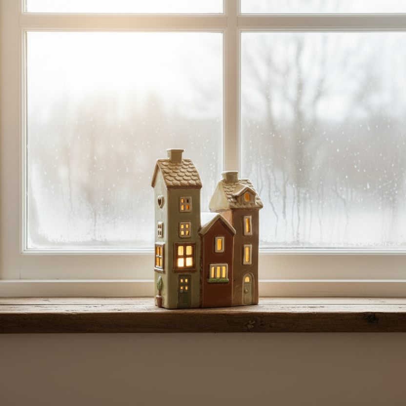 Ljuslykta, Keramikhus Kedjehus 19cm