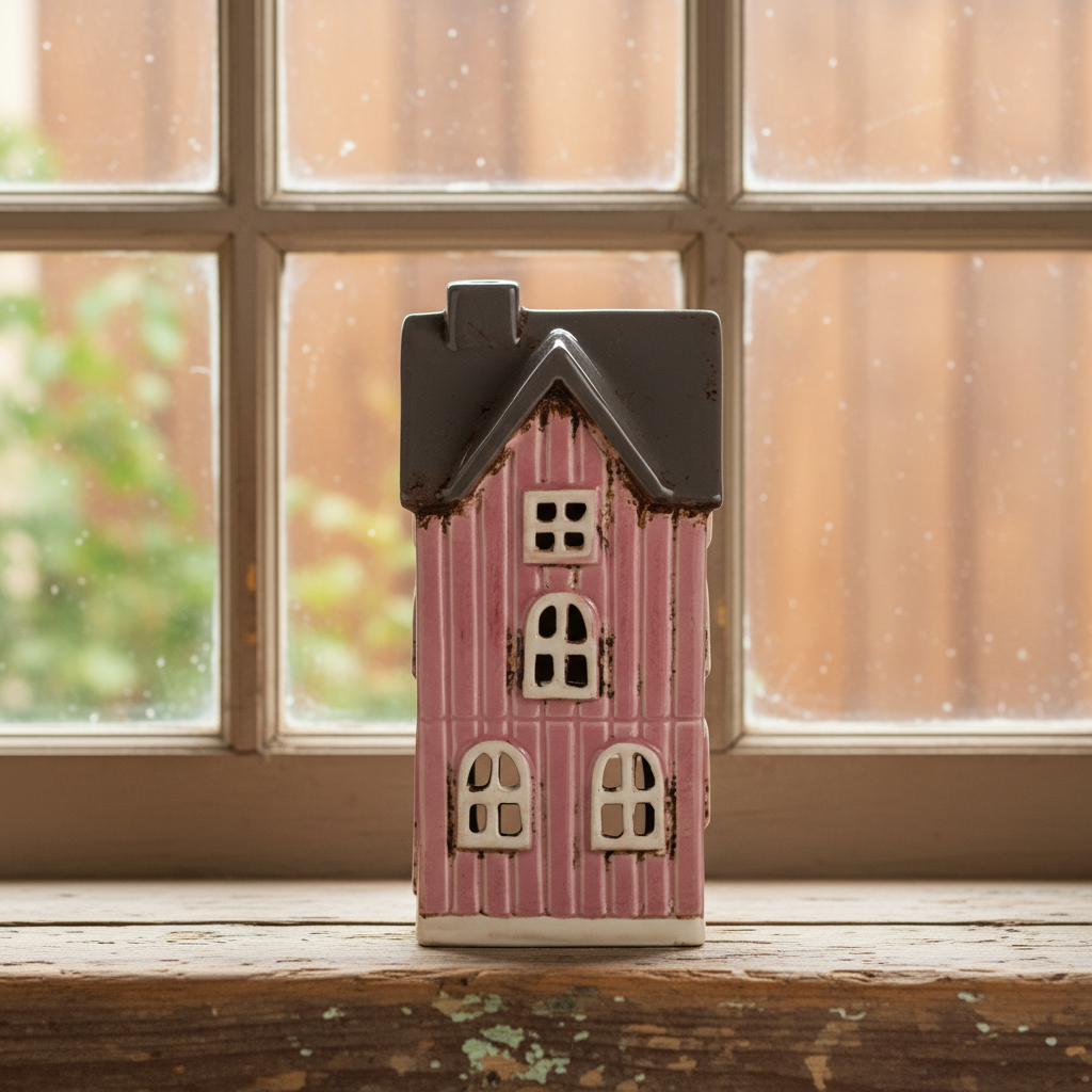 Ljuslykta, Keramikhus Rosa 17cm