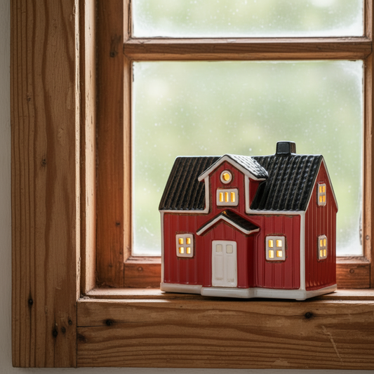 Ljuslykta, Keramikhus Rött 13cm