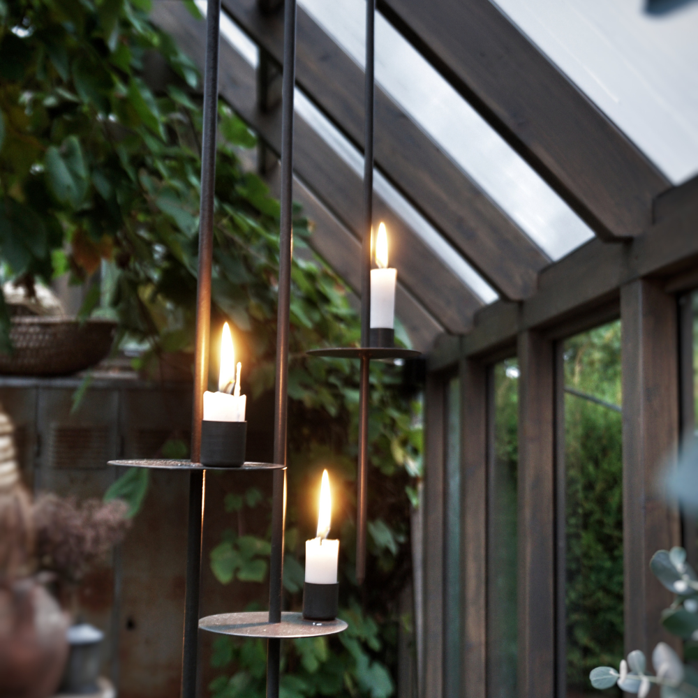 Hängande ljusstake 120cm, Rå Metall