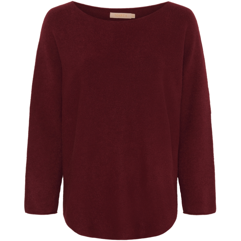Finely knitted sweater Dagmar, Wine red