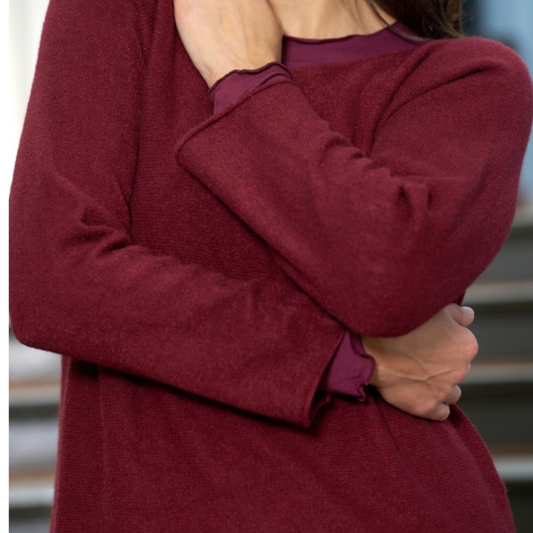 Finstickad tröja Dagmar, Vinröd