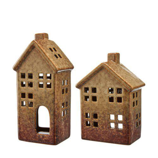 Tealight holder Arleen, Beige mottled